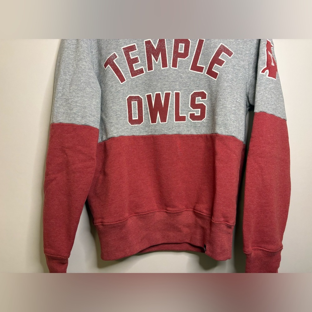 ‘47 TEMPLE OWLS GREY GIBSON LONG SLEEVE Crewneck SWEATSHIRT size small - Picture 4 of 7